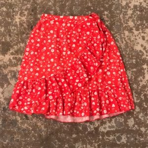 NWOT red and white skirt